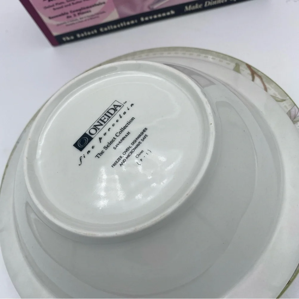 3pc add on set Oneida Porcelain Savannah salad plate soup bowl bread plate